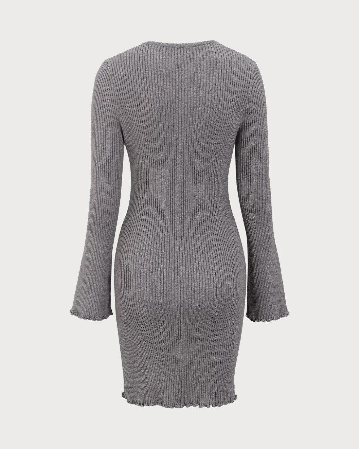 Grey Boat Neck Sweater Mini Dress