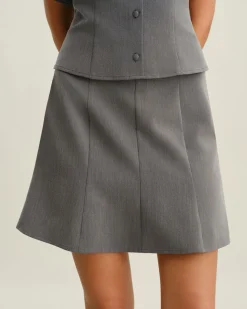 Grey Mermaid Mini Skirt