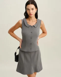 Grey Mermaid Mini Skirt