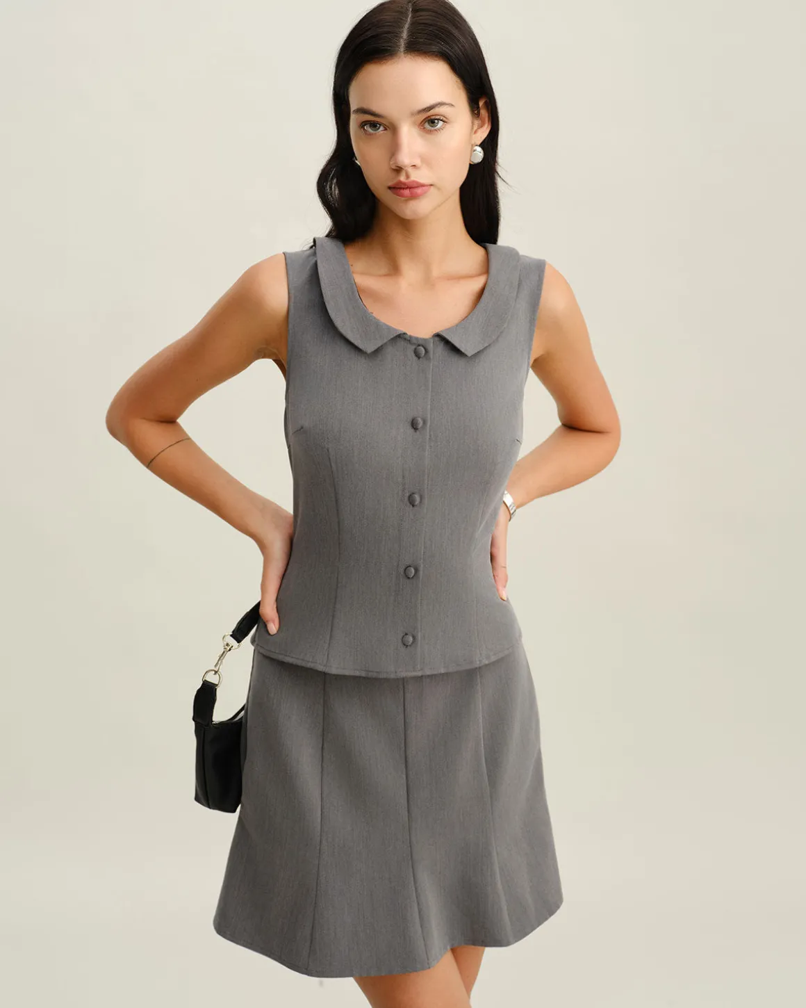 Grey Mermaid Mini Skirt