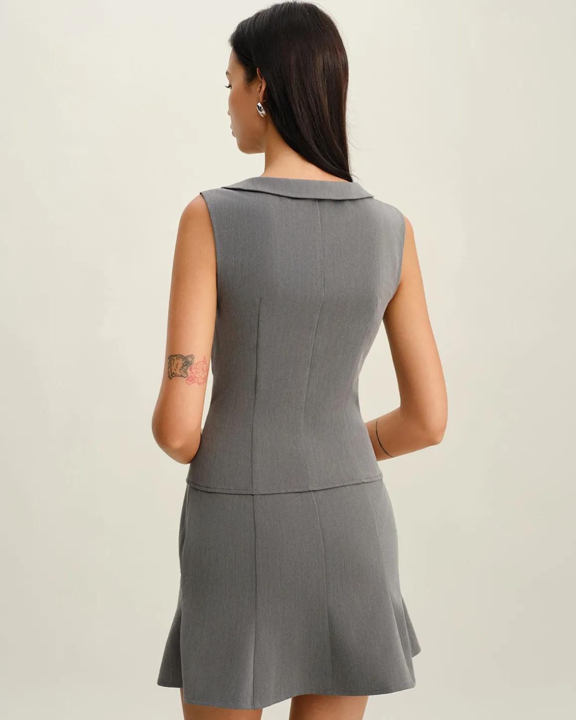 Grey Mermaid Mini Skirt