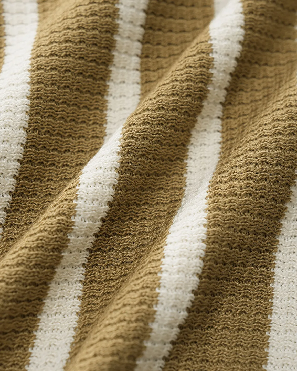 Khaki Striped Knit Tank Top