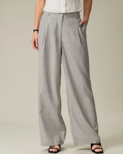 Khaki Striped Pocket Pants