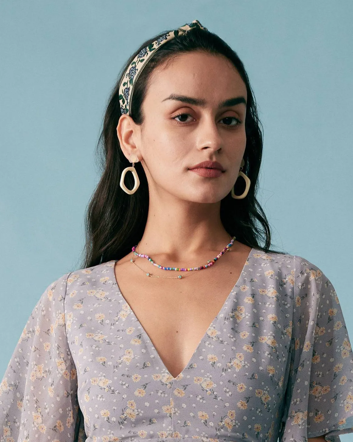 Knotted Floral Embroidered Headband