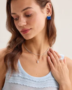 Metal Pearl Double Necklace