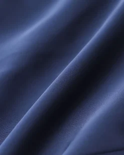 Navy Satin Button Blouse
