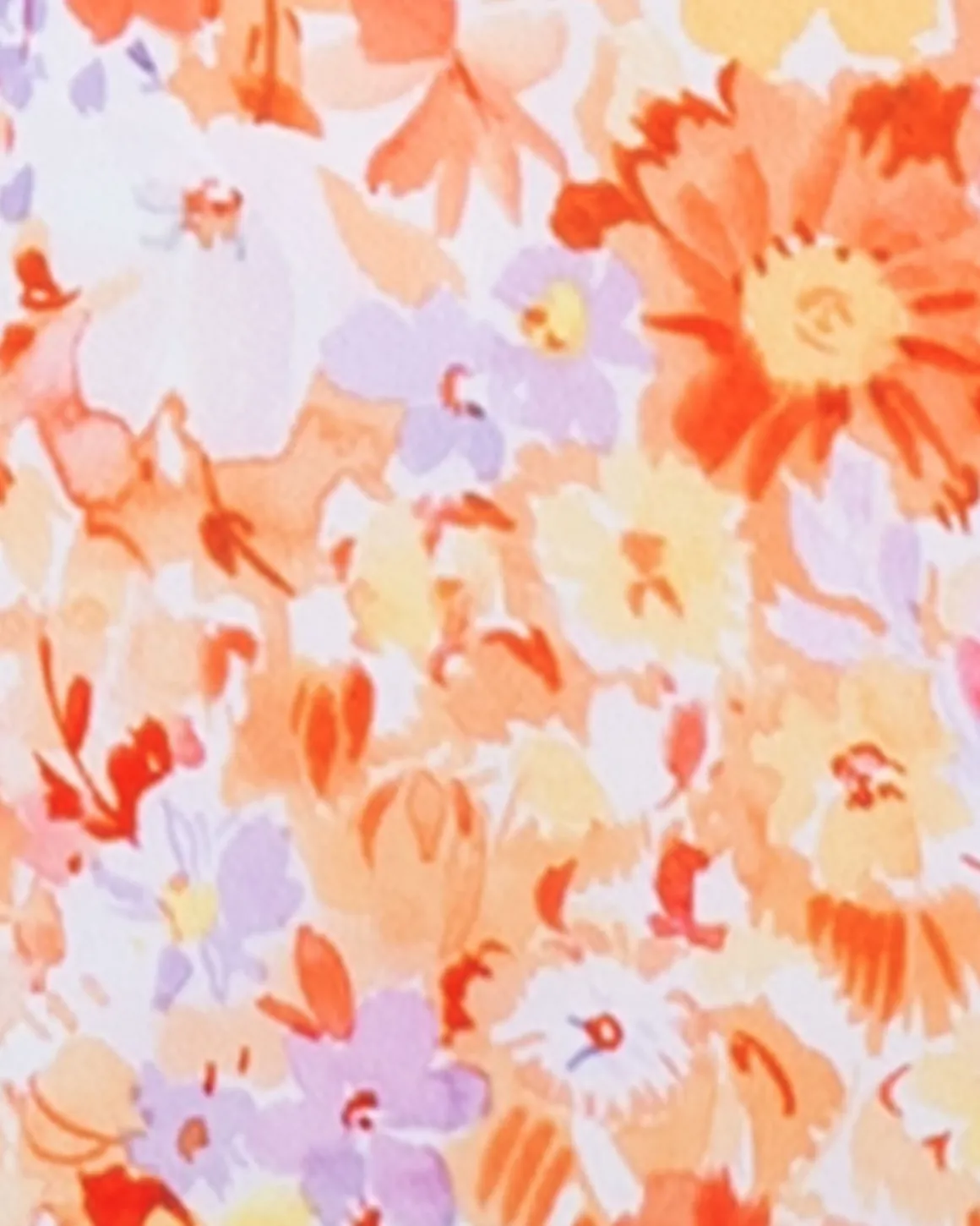 Orange Floral Tie Front Bikini Set