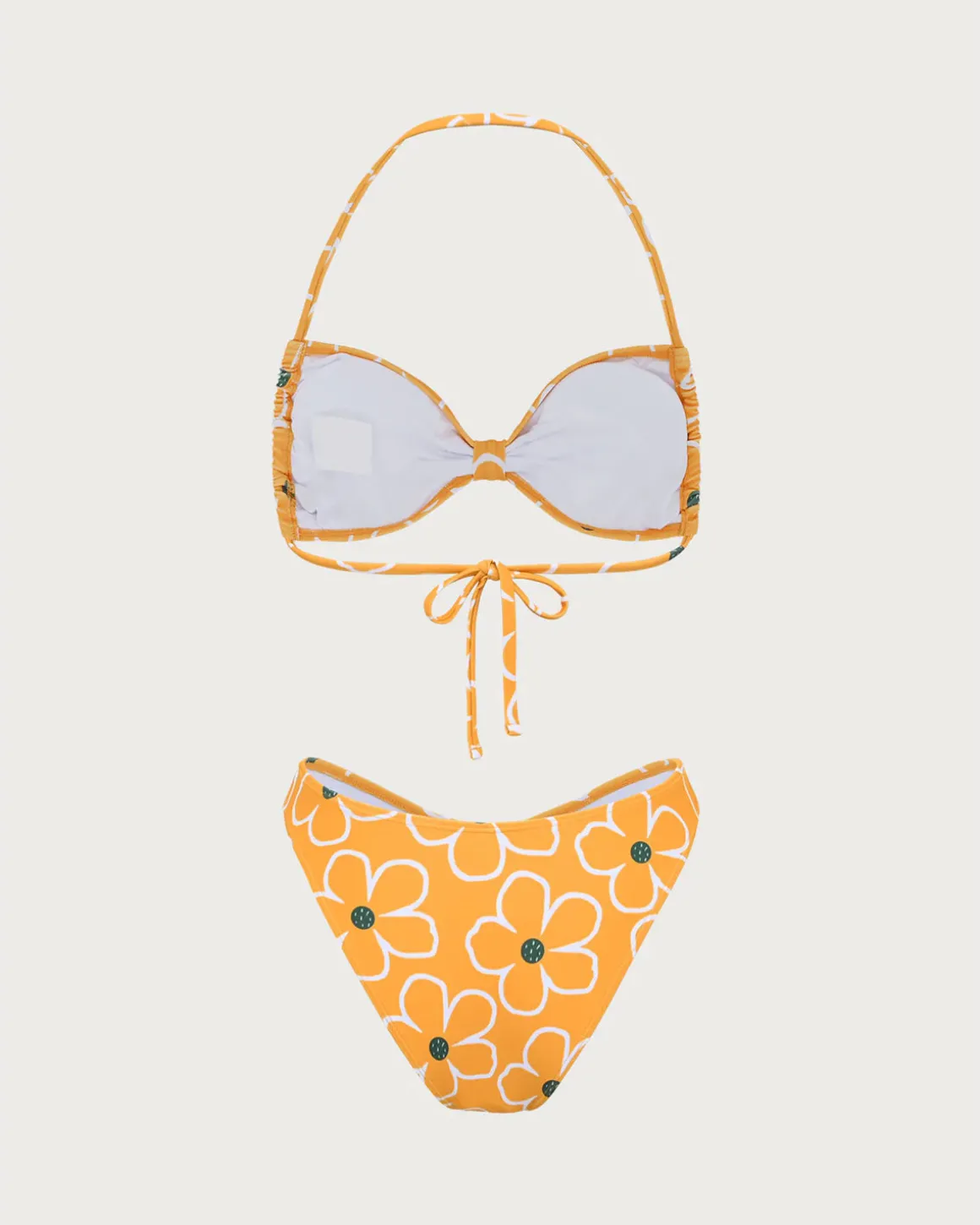 Orange Floral Triangle Bikini Set
