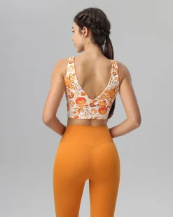 Orange V-shape Tank Top - Light Support