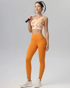 Orange V-shape Tank Top - Light Support