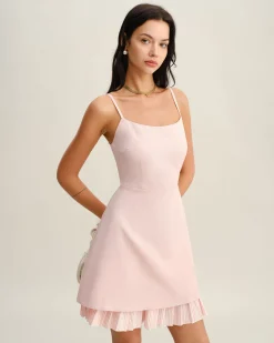 Pink Contrast A-Line Slip Mini Dress