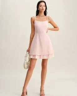 Pink Contrast A-Line Slip Mini Dress