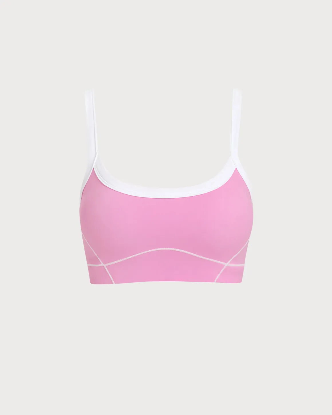 Pink Contrast Yoga Tank Top