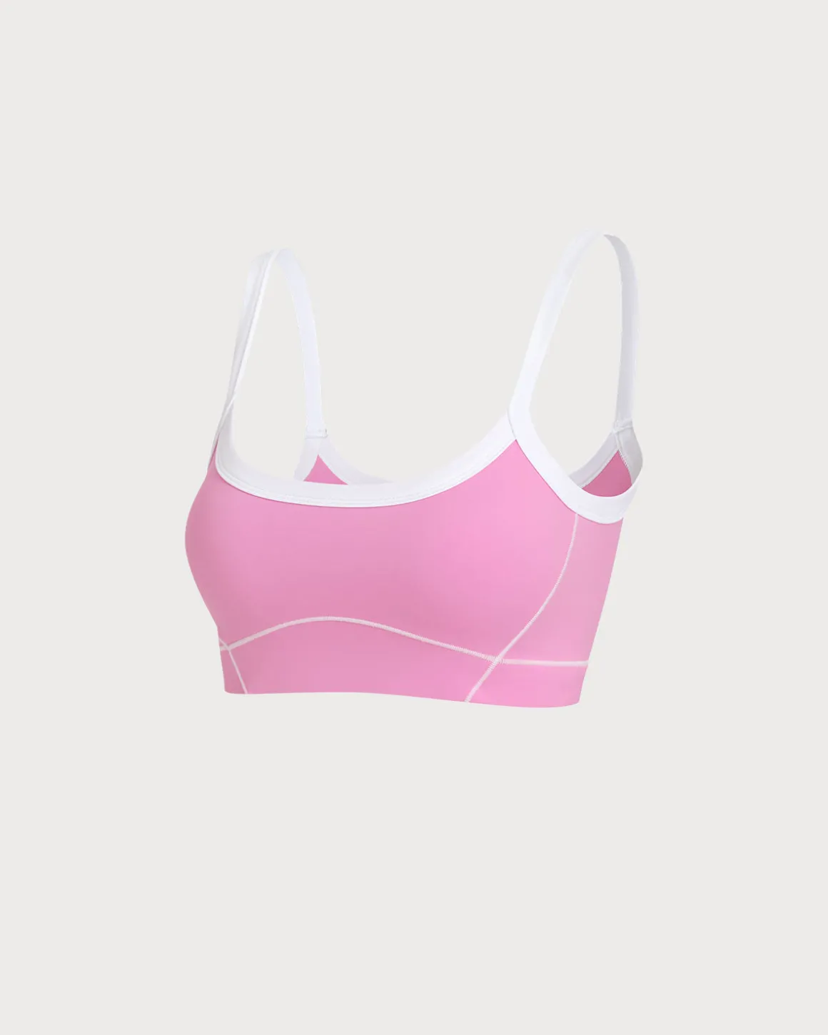 Pink Contrast Yoga Tank Top