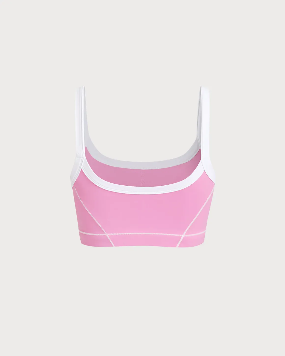 Pink Contrast Yoga Tank Top