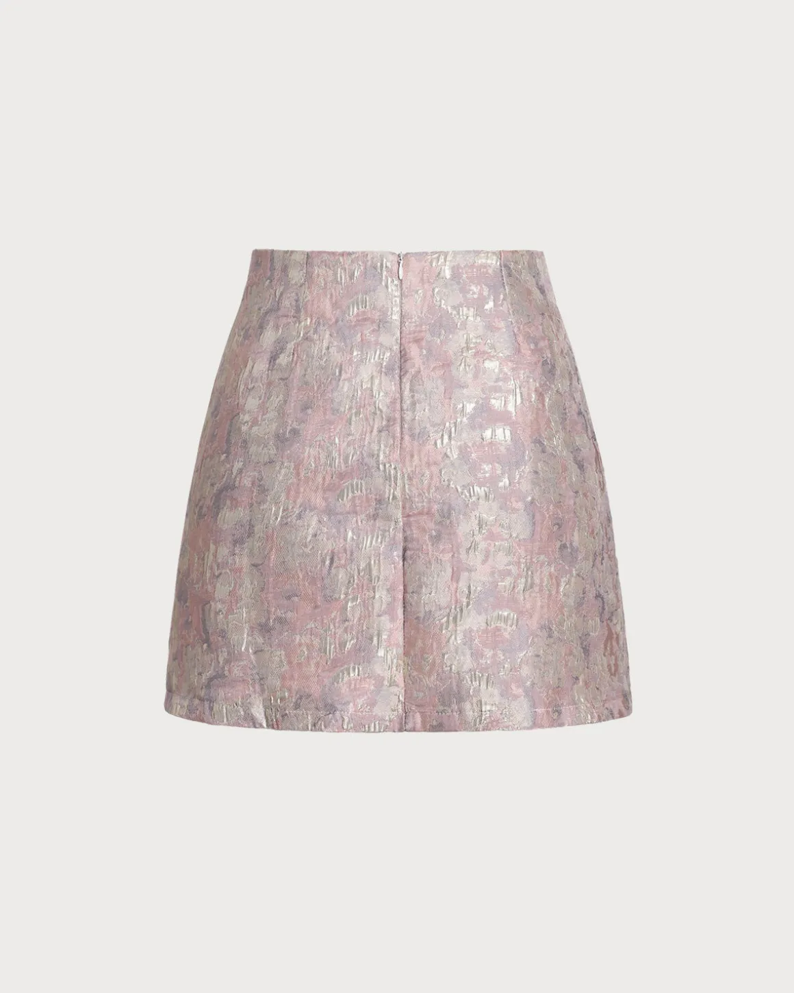 Pink Floral Textured A-Line Mini Skirt