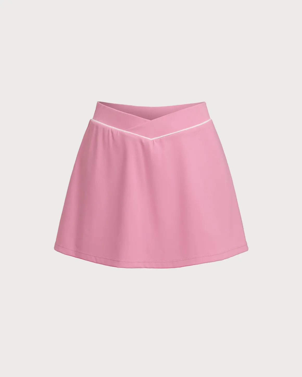 Pink High Stretch A-Line Yoga Skirt