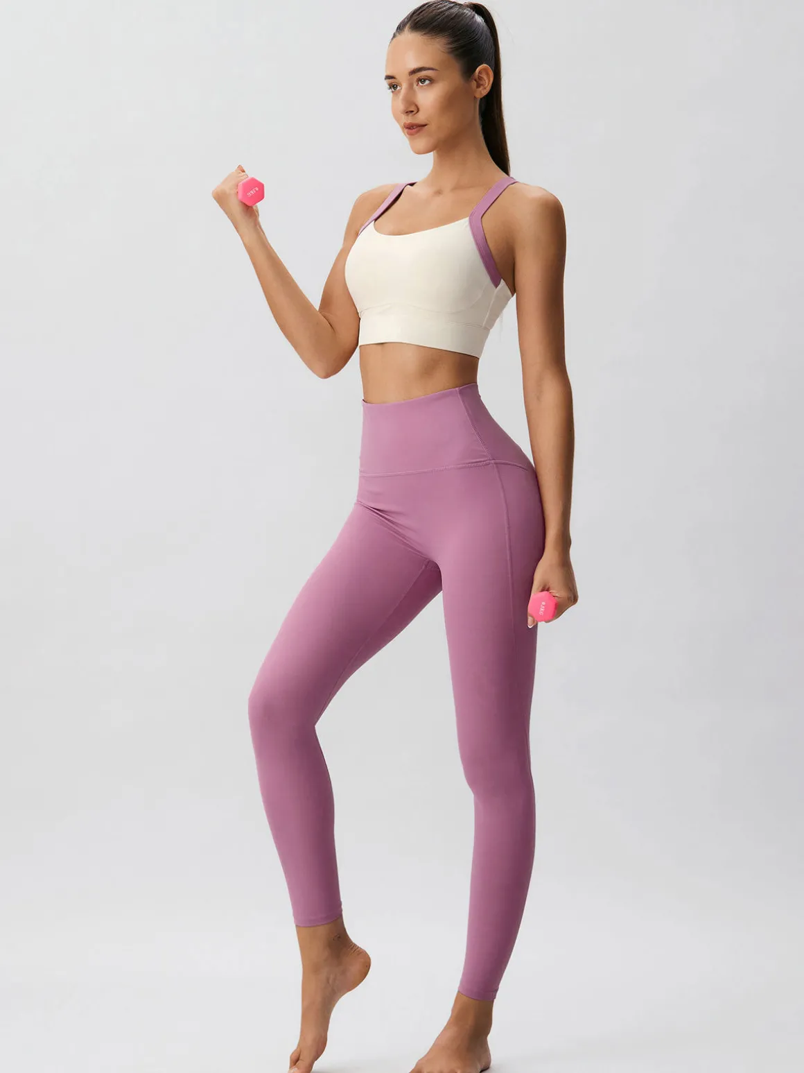 Pink High Waisted Quick-drying Leggings