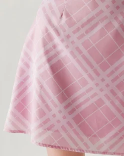 Pink Plaid A-line Mini Skirt