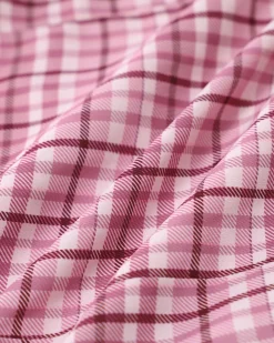 Pink Plaid Straight Mini Skirt