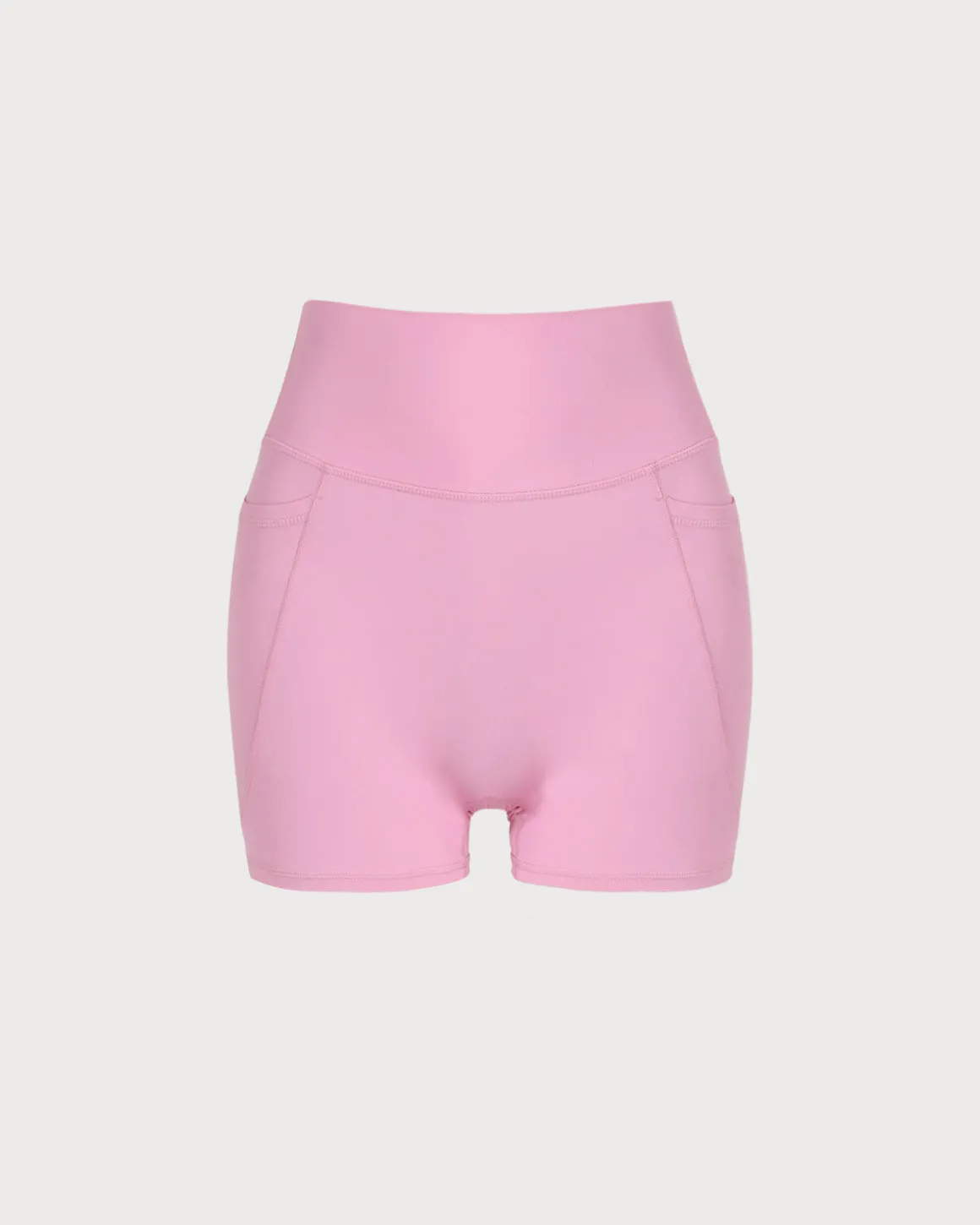Pink Pocket High Waisted Yoga Shorts