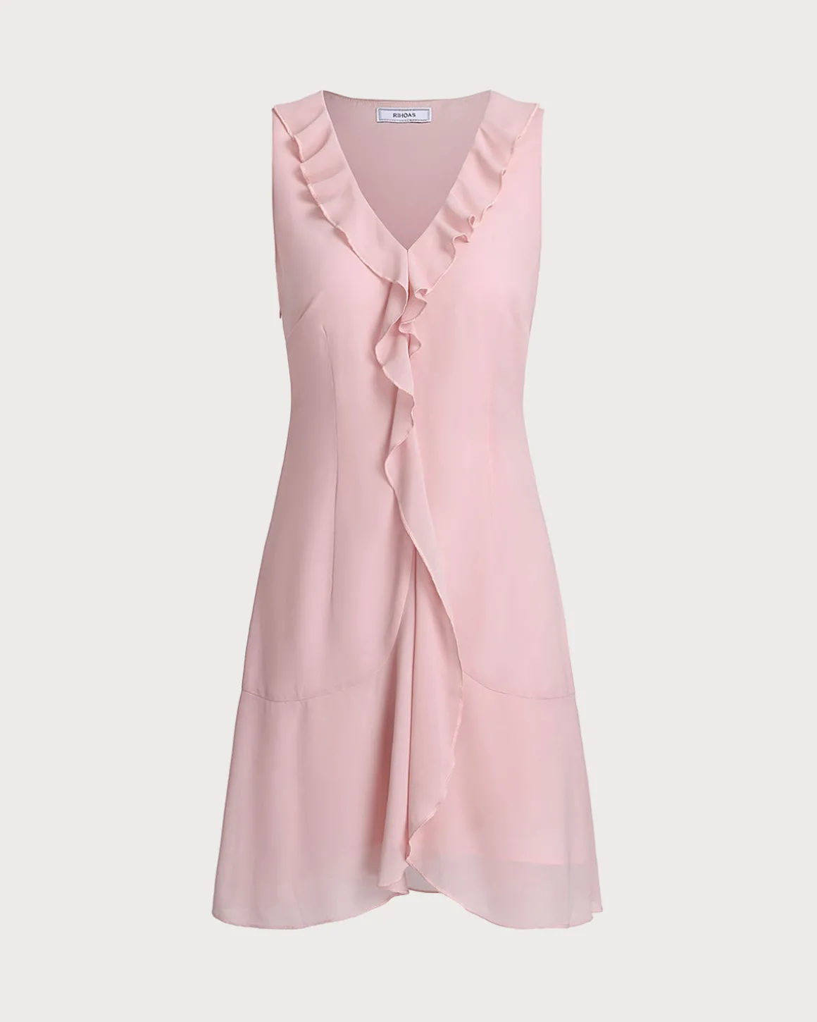 Pink Ruffle Sleeveless Mini Dress