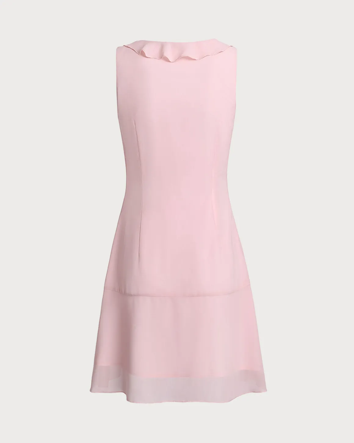 Pink Ruffle Sleeveless Mini Dress