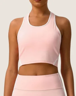 Pink Scoop Neck Yoga Tank Top - Light Support