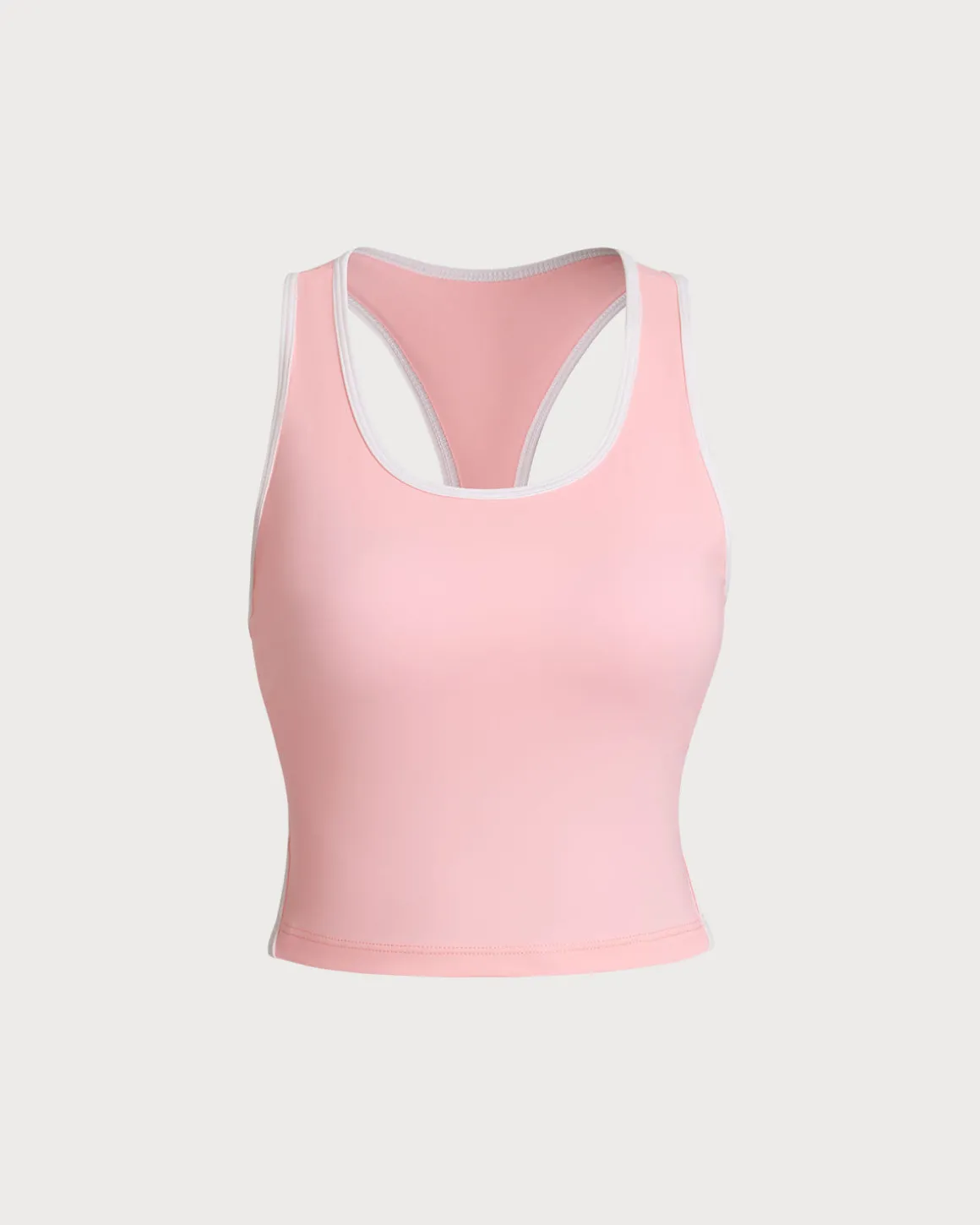 Pink Scoop Neck Yoga Tank Top - Light Support