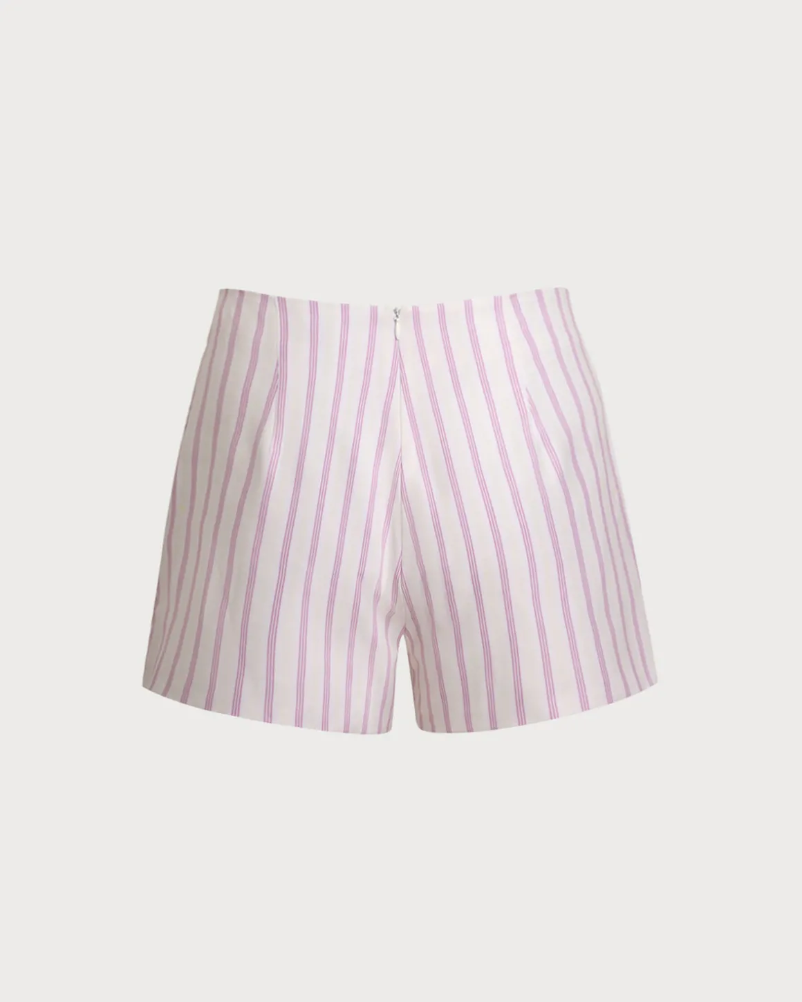 Pink Striped Pocket Shorts