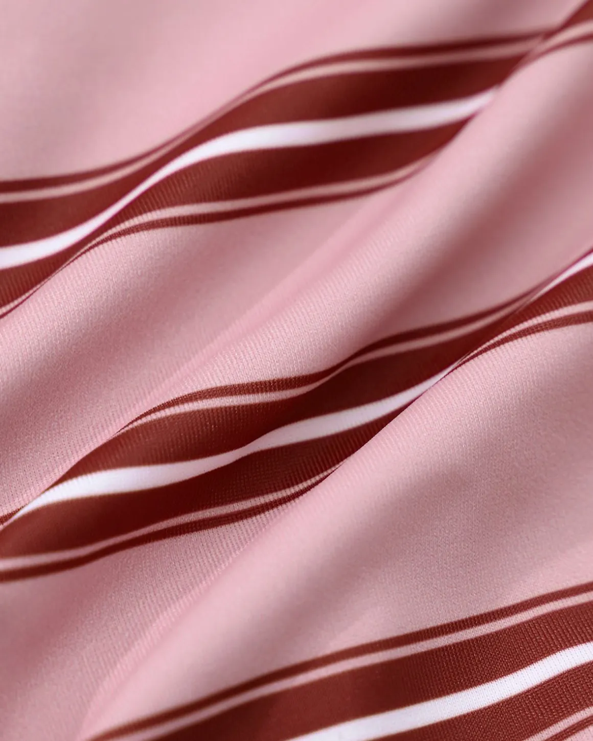Pink Striped Ruffle Halter Bikini Set