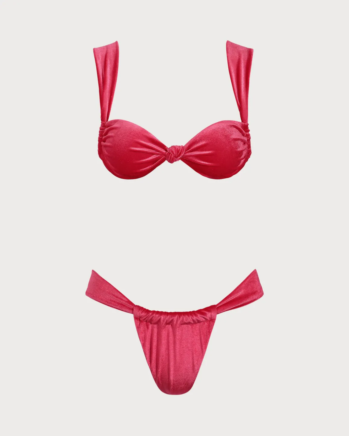 Pink Velvet Twist Bikini Set