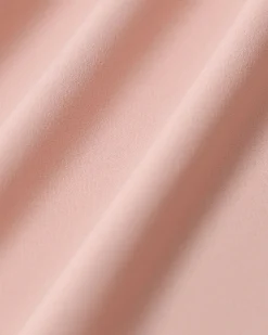 Pink V-Neck Pleated Midi Dress