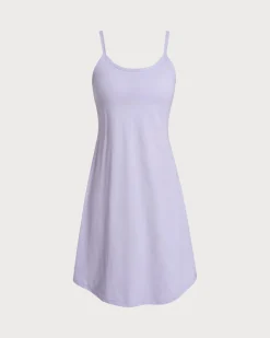 Purple A-Line Slip Mini Dress