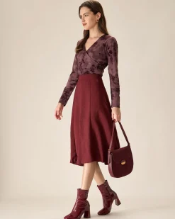 Purple Floral Ruched Wrap Tee