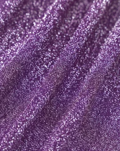 Purple Lurex Backless One-Piece Swimsuit