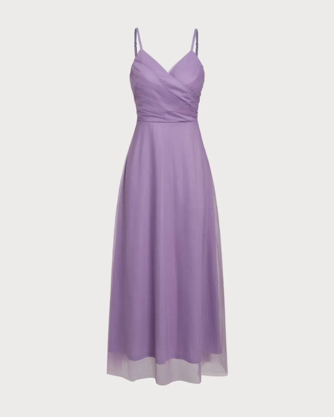 Purple Mesh Wrap Slip Maxi Dress