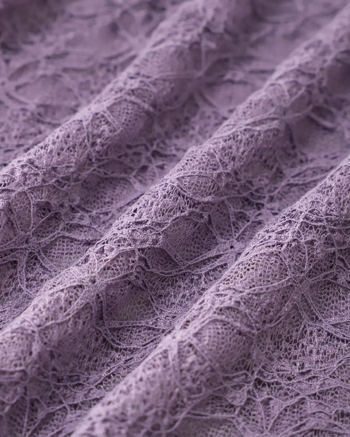 Purple Round Neck Textured Half Sleeve Tee