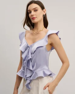 Purple Ruffle Tank Top