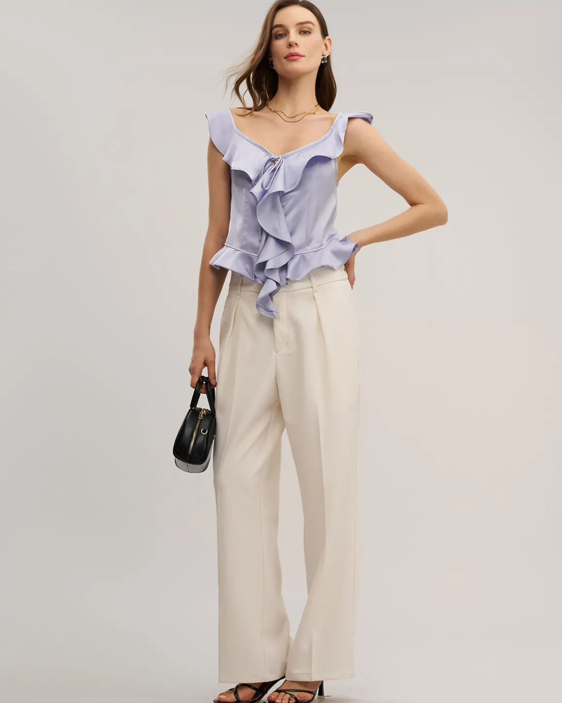 Purple Ruffle Tank Top