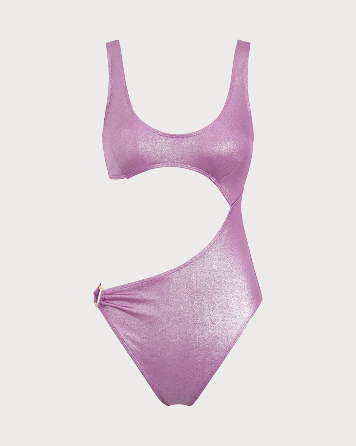 Purple Sequins Cut Out Bikini Set
