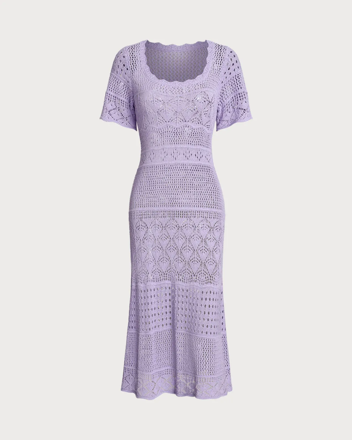 Purple U Neck Cut Out Sweater Dress