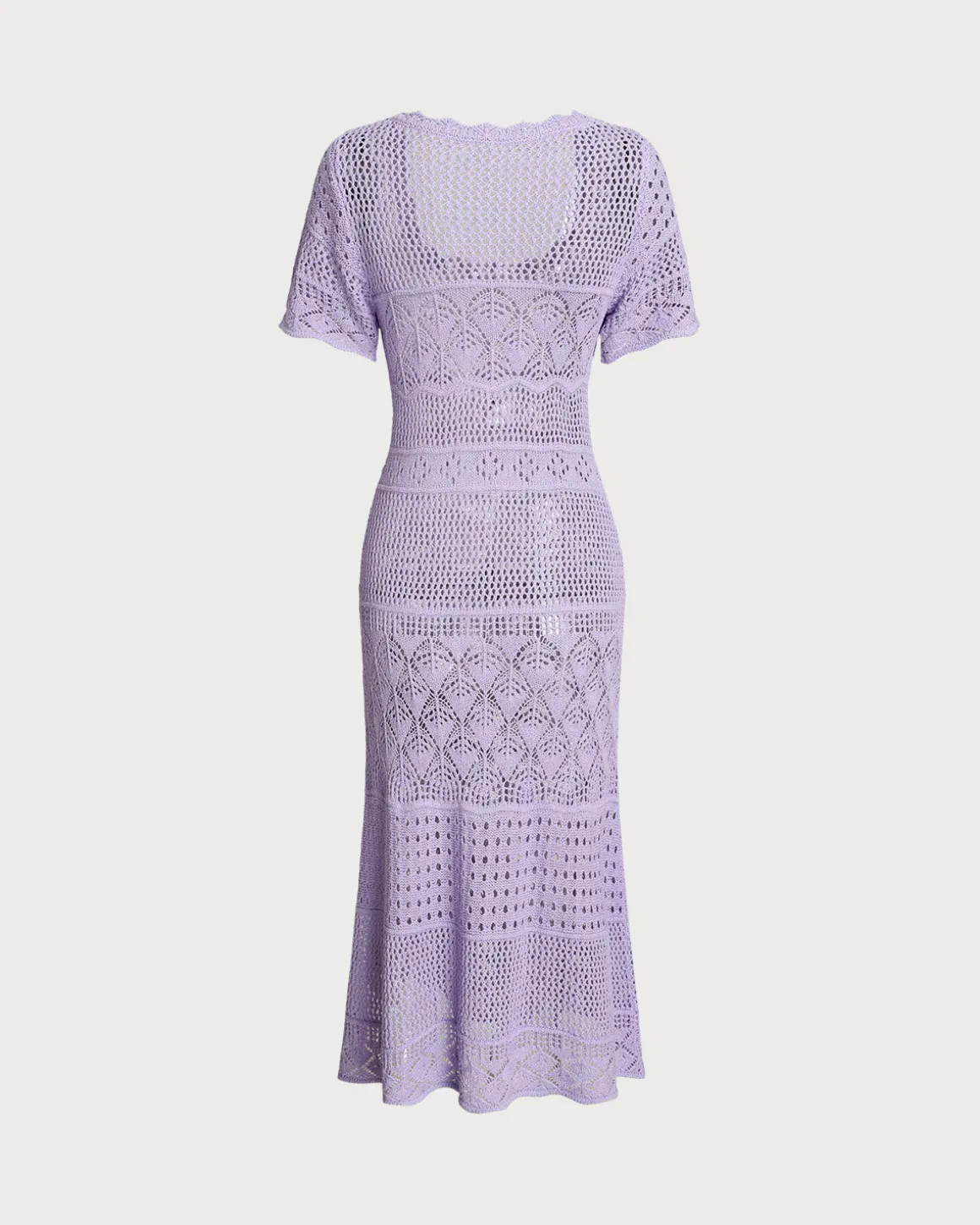 Purple U Neck Cut Out Sweater Dress