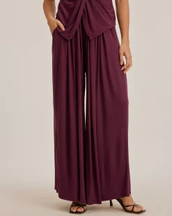 Purple Wide Leg Pants Sets