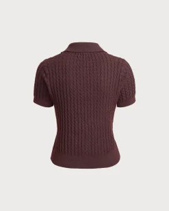 Red Collared Knit Tee