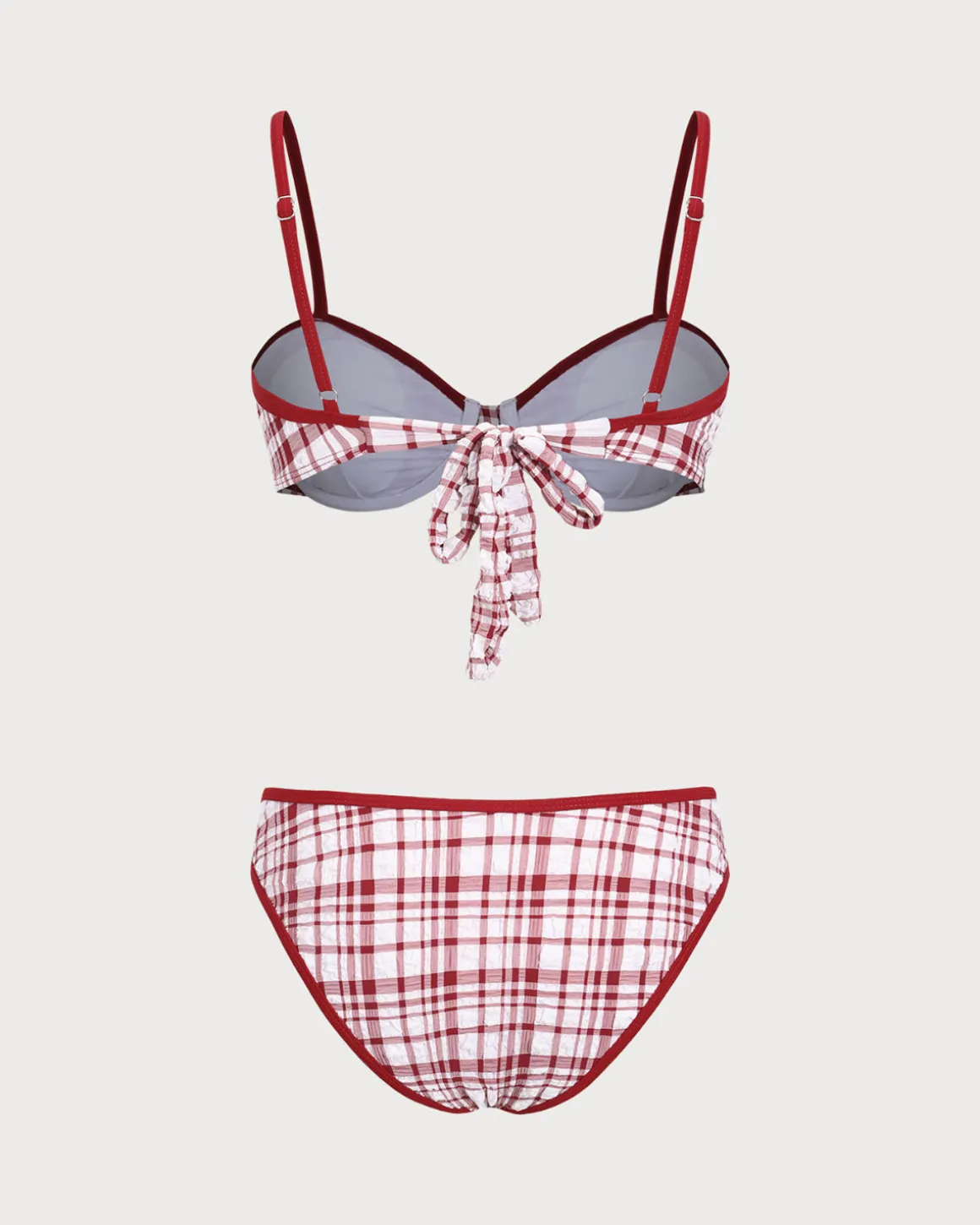Red Contrast Underwire Bikini Set