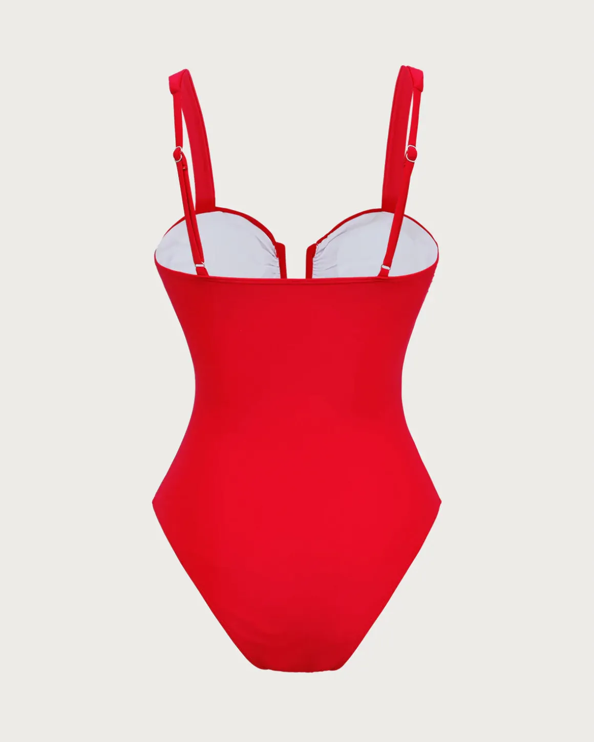 Red Cut Out Bralette One-Piece Swimsuit