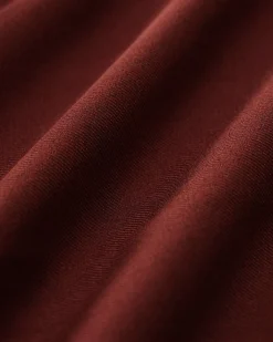 Red Elastic Waist Straight Pants