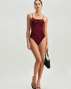 Red Floral One-Piece Swimsuit