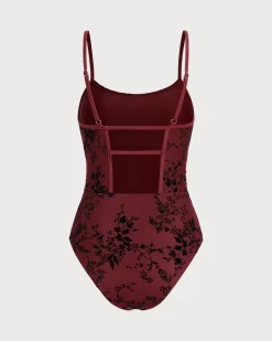 Red Floral One-Piece Swimsuit